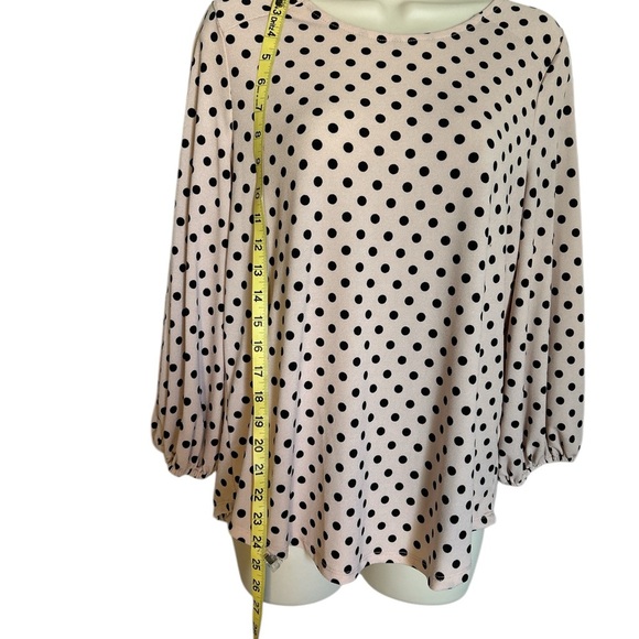 Adrianna Papell Light Pink and Black Relaxed Blouse with 3/4 sleeves - Picture 7 of 7